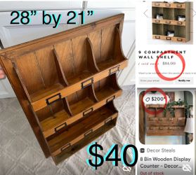 $40 Wooden display wall shelf decor 28”by21” in great condition