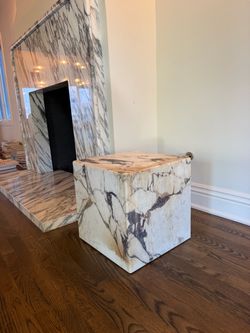 Luxury Ivory Marble Cube Coffee / Side Table – $450