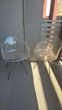 2 acrylic chairs
