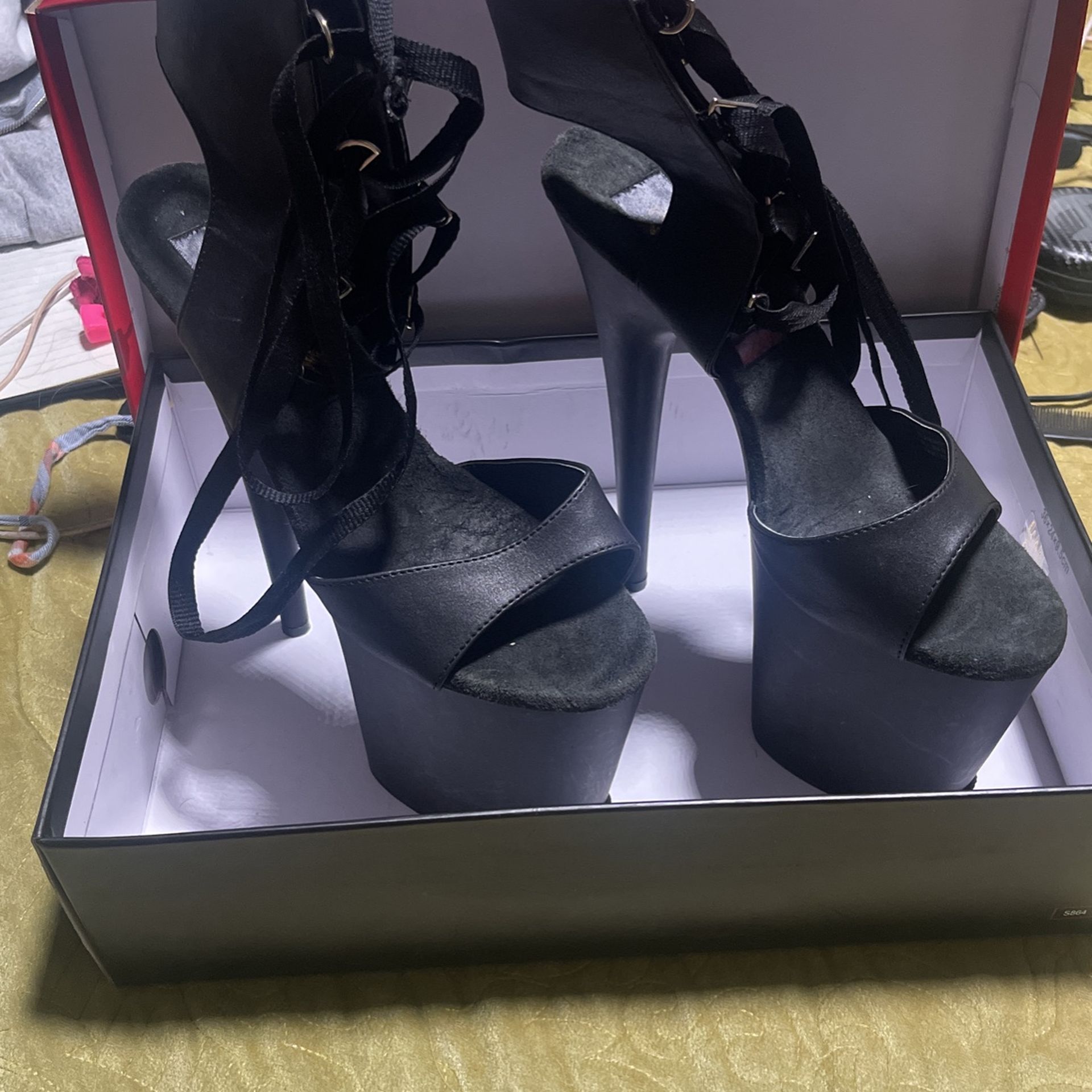 Black Stripper Shoes