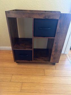 Rolling Cube Storage Shelf with Fabric Drawers
