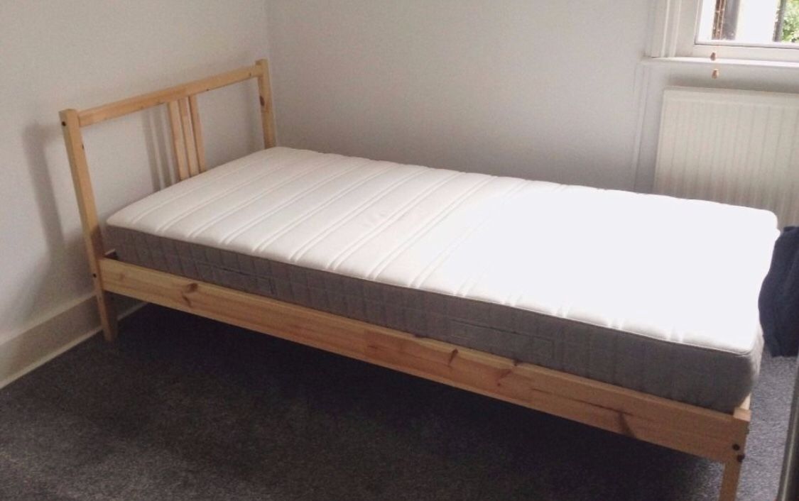 IKEA TARVA TWIN PINE WOODEN BED FRAME WITH IKEA TWIN MATTRESS & HEADBOARD/FOOTBOARD & PLANKS!!!!π§‘ππ§‘πππ€