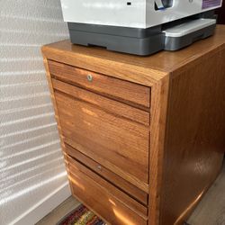 2 Drawer Solid Wood File Cabinet