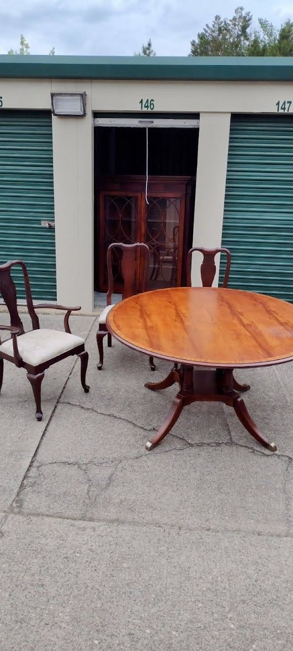 Antique Dining Room Set & Stereo Walnut Piece