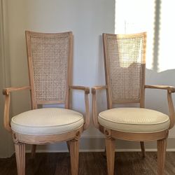 Dining / Accent Wood Chairs Rattan Cane Back