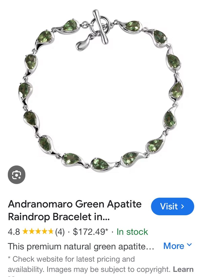 Andranomaro Green Apatite Raindrop Bracelet - new!