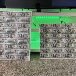 100 Dollar Bills Canvas