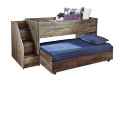 Ashley Furniture Trinell Brown Twin Caster Loft Bed