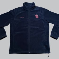 St Louis Cardinals Columbia navy blue and red zip up jacket MLB baseball size Large 