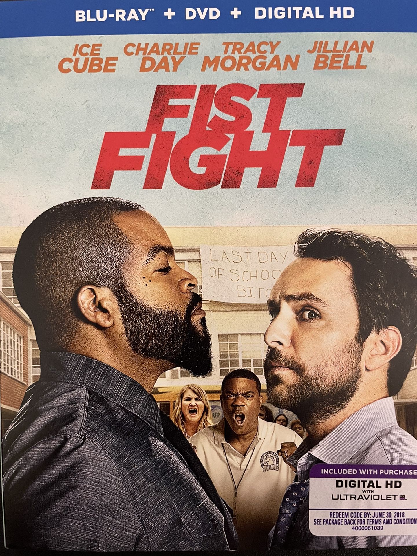 FIST FIGHT (Blu-Ray + DVD-2017) ICE CUBE + Jillian Bell + Charlie Day!