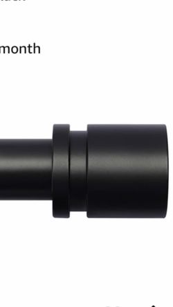 Byondeth Curtain Rods for Windows 16 to 48 or 60 Inches Max Adjustable Length 1 Inch Diameter Window Curtain Rod with Aluminium Finials, Black