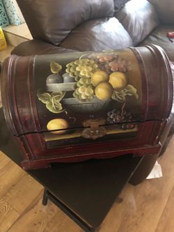 Painted wood chest
