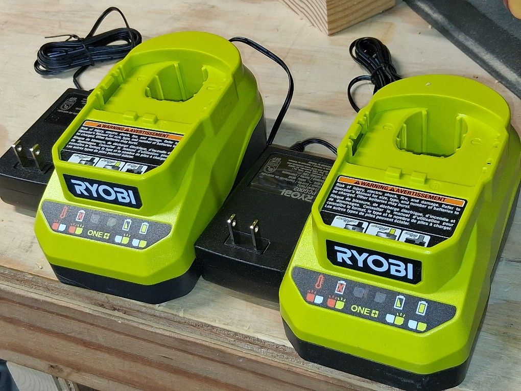 2 Ryobi 18v Battery Chargers NEW