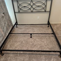 Nice Grey Metal Queen Bed Frame