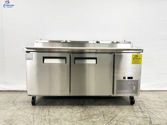 NSF Pizza Prep Table Stainless 2 Doors Refrigerator CD-71PP