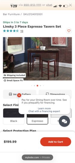 High top table and chairs