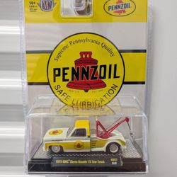 M2 Machines 1:64 1975 GMC Sierra Grande 15 Tow Truck Penzoil – Yellow