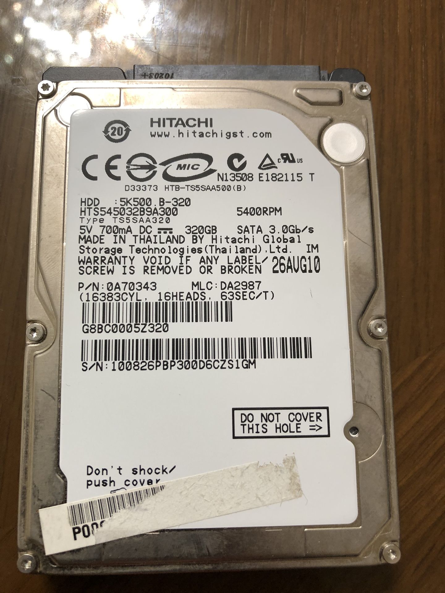 Hitachi 320 GB Laptop HDD