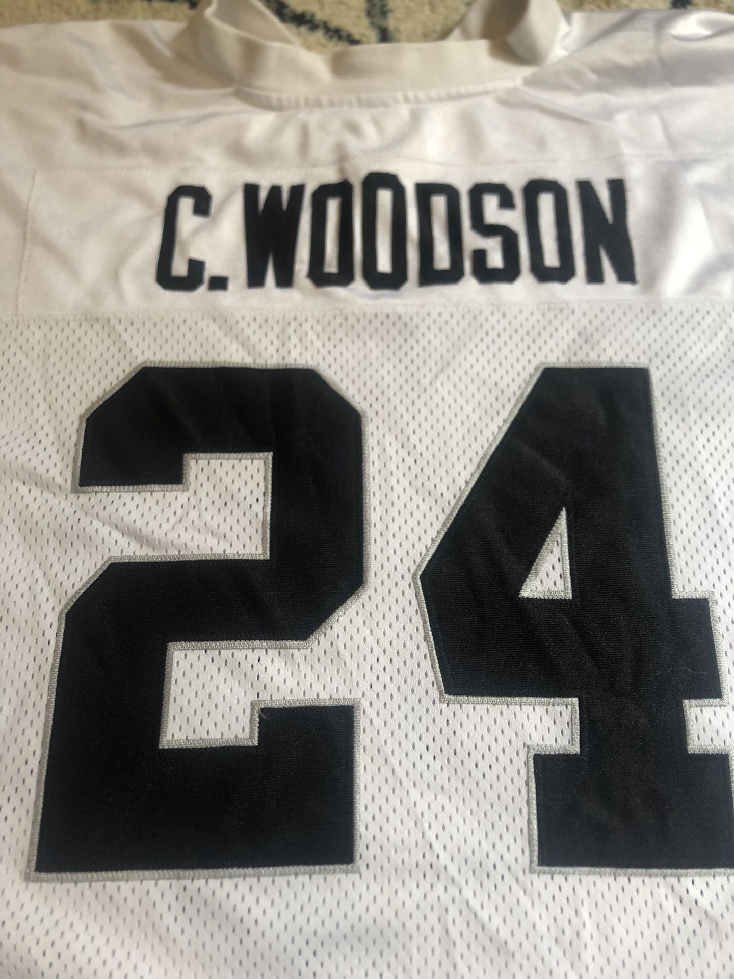 Official NFL Oakland Raiders Jersey #24 C. Woodson