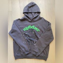 Sp5der hoodie wait web slate grey