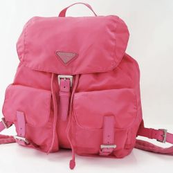 Authentic PRADA Pink Nylon and Leather Backpack 