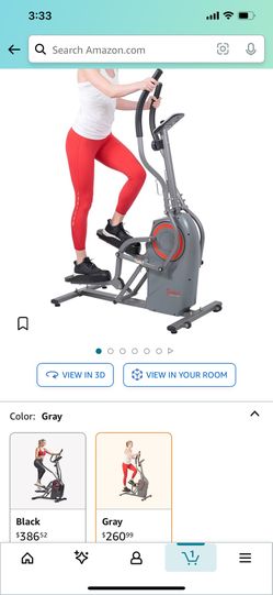 Sunny Health & Fitness Cardio Climber Stepping Elliptical Exercise Machine for Home with 8 Levels of Magnetic Resistance, Performance Monitor, Full Bo