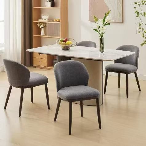 Grey Dining Chairs Set of 4 Wood Legs Modern Upholstered $160