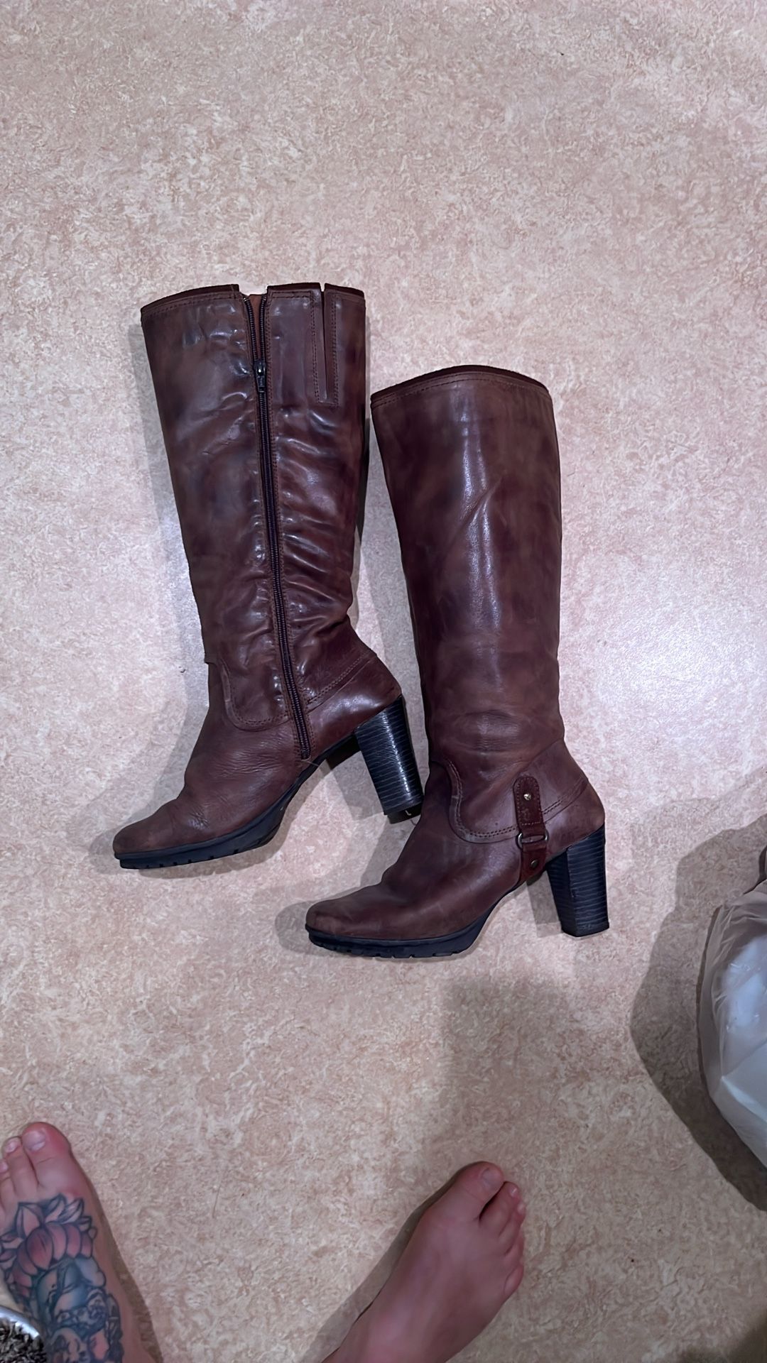Spanish Real Leather Boots With Heal
