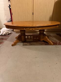 Solid oak coffee table.