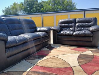 ✨️Brown Leather Sofa and Loveseat Set