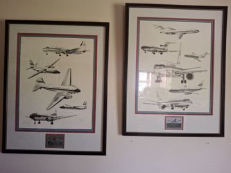 2 Signed and Numbered Etchings recognizing the 40 year legacy of Piedmont Airlines