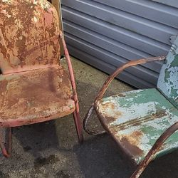 Pair of Vintage Metal Lawn Chairs