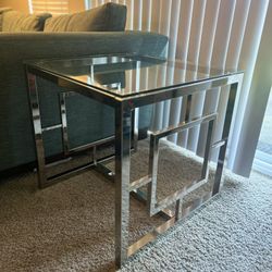 Chrome & Glass End Table
