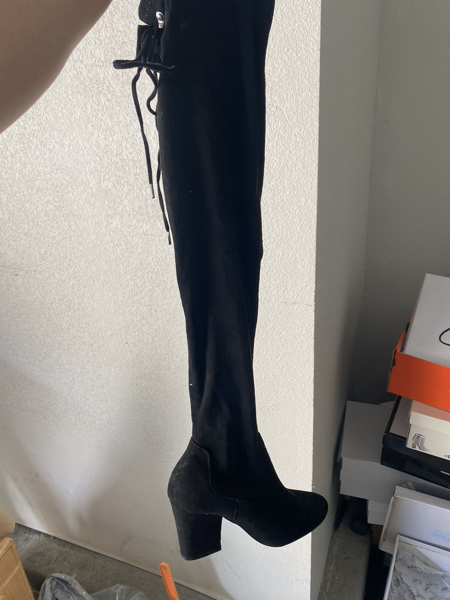 Black Thigh High Boots