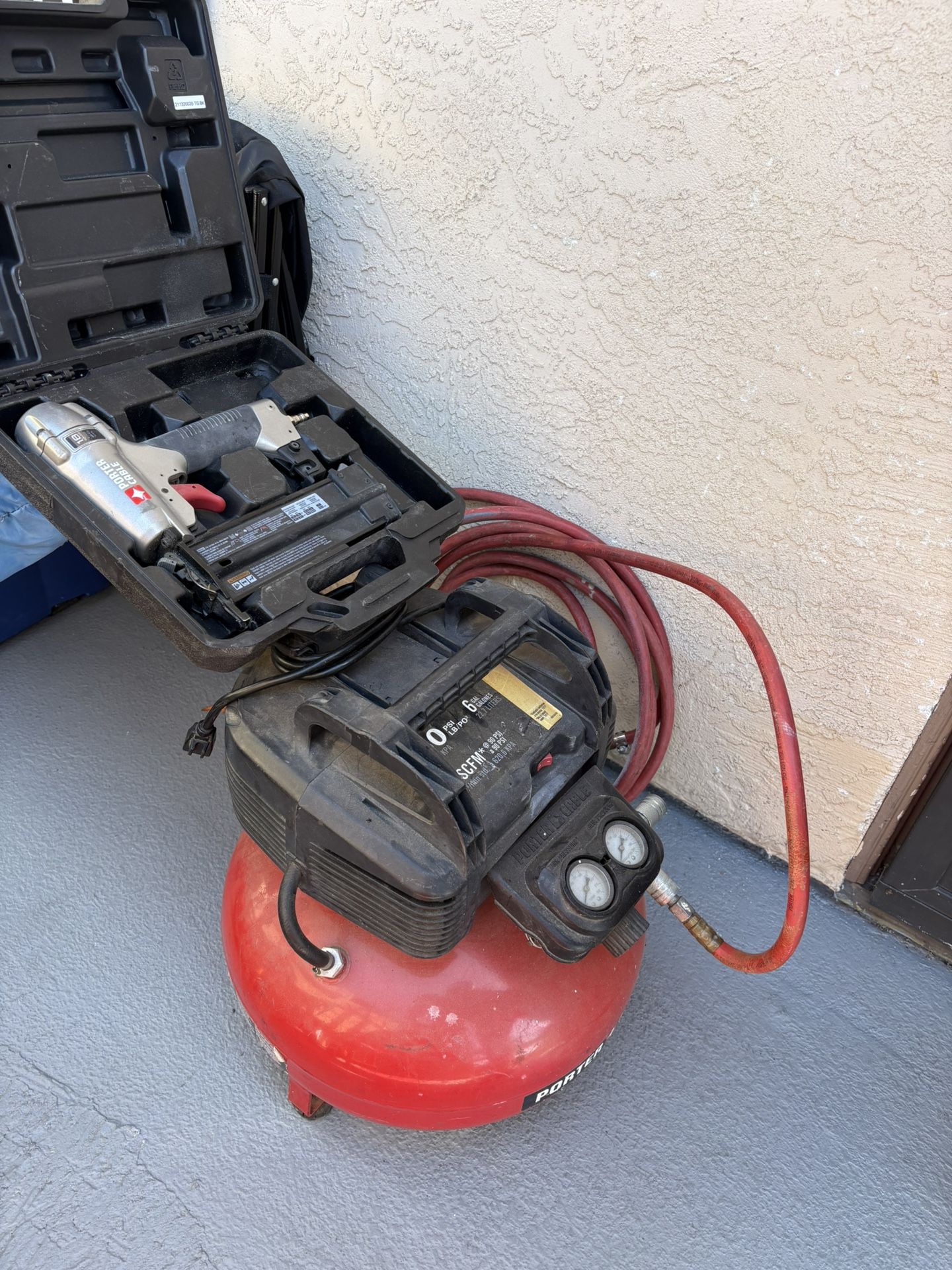Air Compressor & Staple Gun