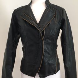 Women’s Short Slim Faux Leather Jacket