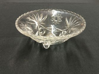 Vintage Anchor Hocking "Star of David" Footed Glass Bowl