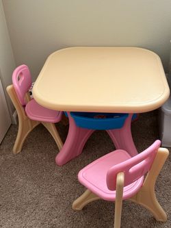 Kids Activity Table and 2 Chairs Set with Storage Bins