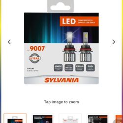 Sylvania LED headlights, 9007. 2 Bulbs. 