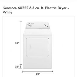 New Kenmore Electric Dryer 