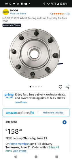 Dodge ram 2500 rear wheel hub