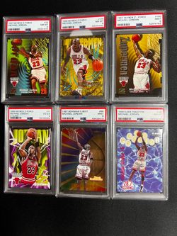 Michael Jordan PSA Graded Card Lot (6) SkyBox Z-Force, Bowman's Best, Fleer