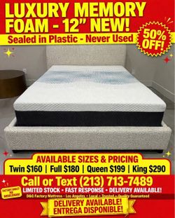 Luxury  memory foam full size 12” New mattress in a plastic sealed.       Venta de colchones  Hablamos Español  ☎️📲call or Tex (213)713-74-89   Habla