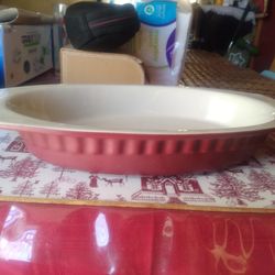 KitchenAid Red Cranberry 2 Quart Stoneware Bakeware Casserole Dish Baking Pan