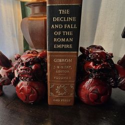 Pair of Red Chinese Guardian Lions (Foo Dogs) Feng Shui Decor