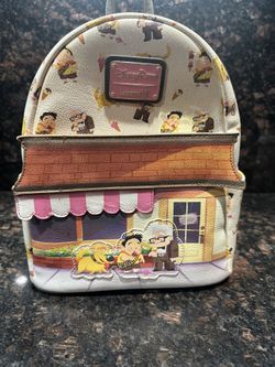 2023 Disney Parks Pixar UP Loungefly Mini Backpack Ice Cream Parlor