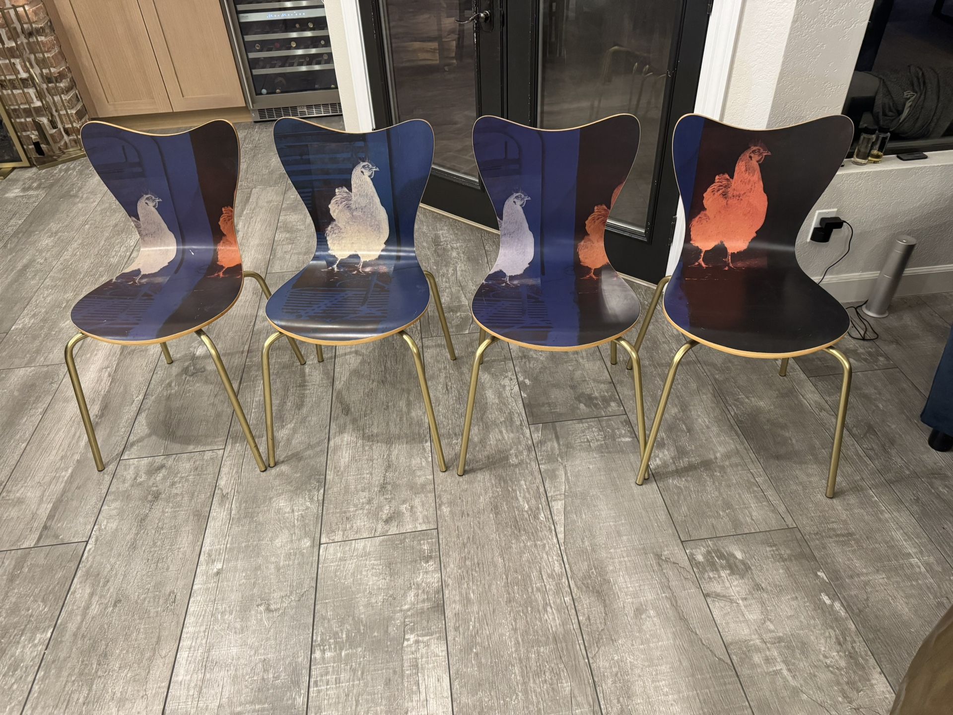 Set Of Four West Elm Rauschenberg Scoop-Back Dining Chairs
