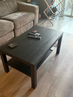 Black Coffee Table with Lower Shelf