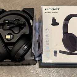TECKNET Bluetooth Trucker Headset, Single and Dual Ear Wireless Headset with Mic for Work Noise Cancelling, 50Hrs 3 EQ Music Modes Trucker Bluetooth H