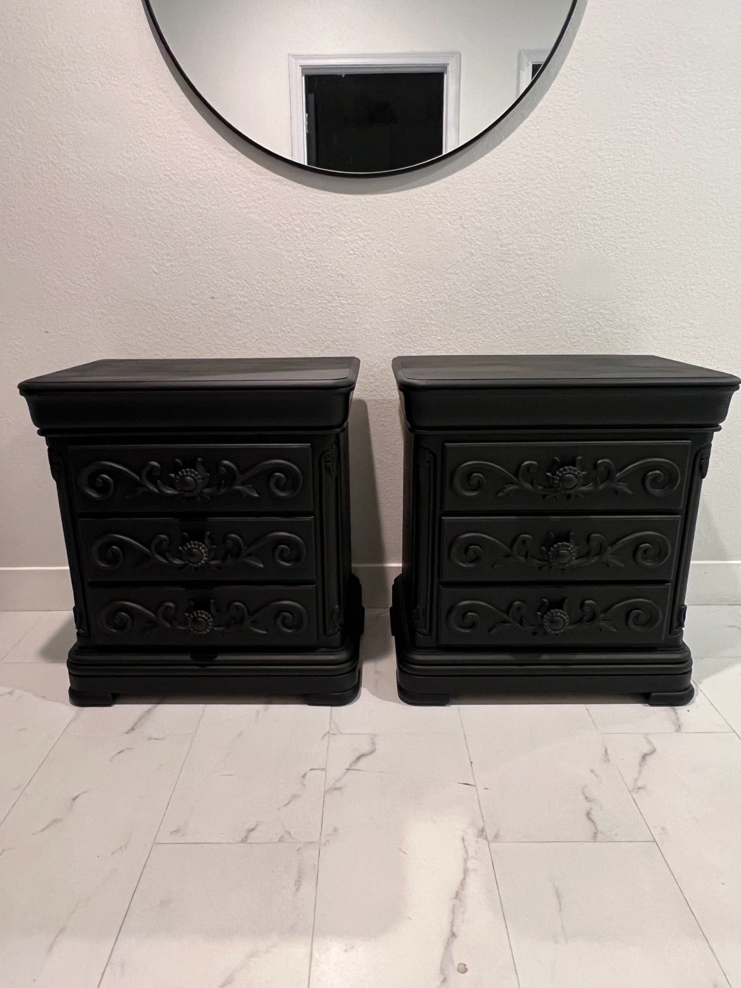 2 Real solid wood large nightstand